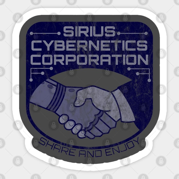 Sirius Cybernetics Corporation (blue print, heavily distressed) Sticker by Stupiditee